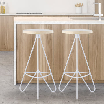 Trinity 30" Modern Industiral Iron Tripod Backless Bar Stool